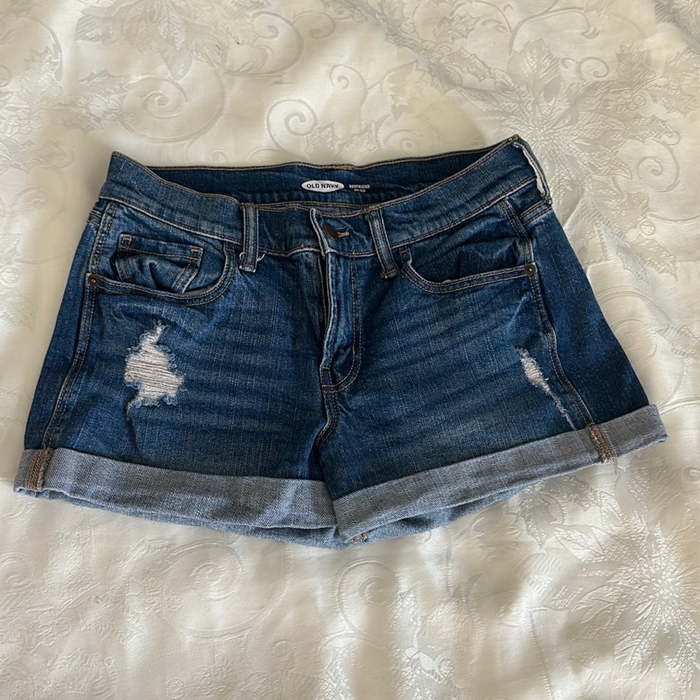 Boyfriend denim shorts mid rise